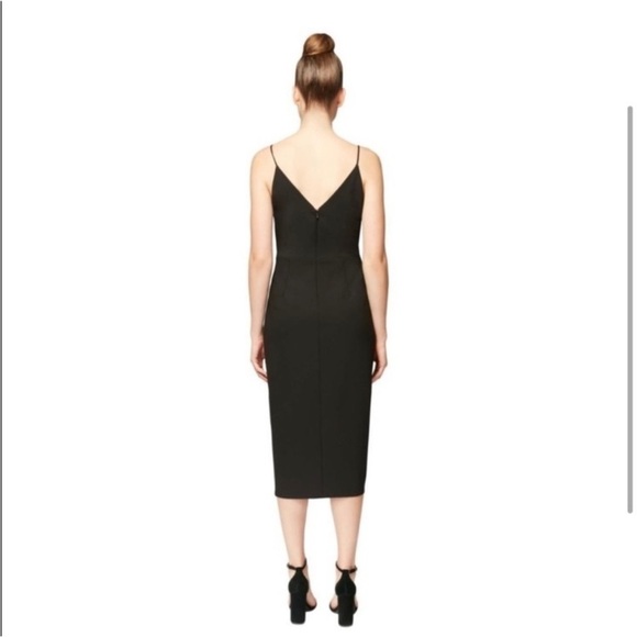 Betsey Johnson Black Tulip Hem Dress Faux Wrap Cocktail - Picture 5 of 14